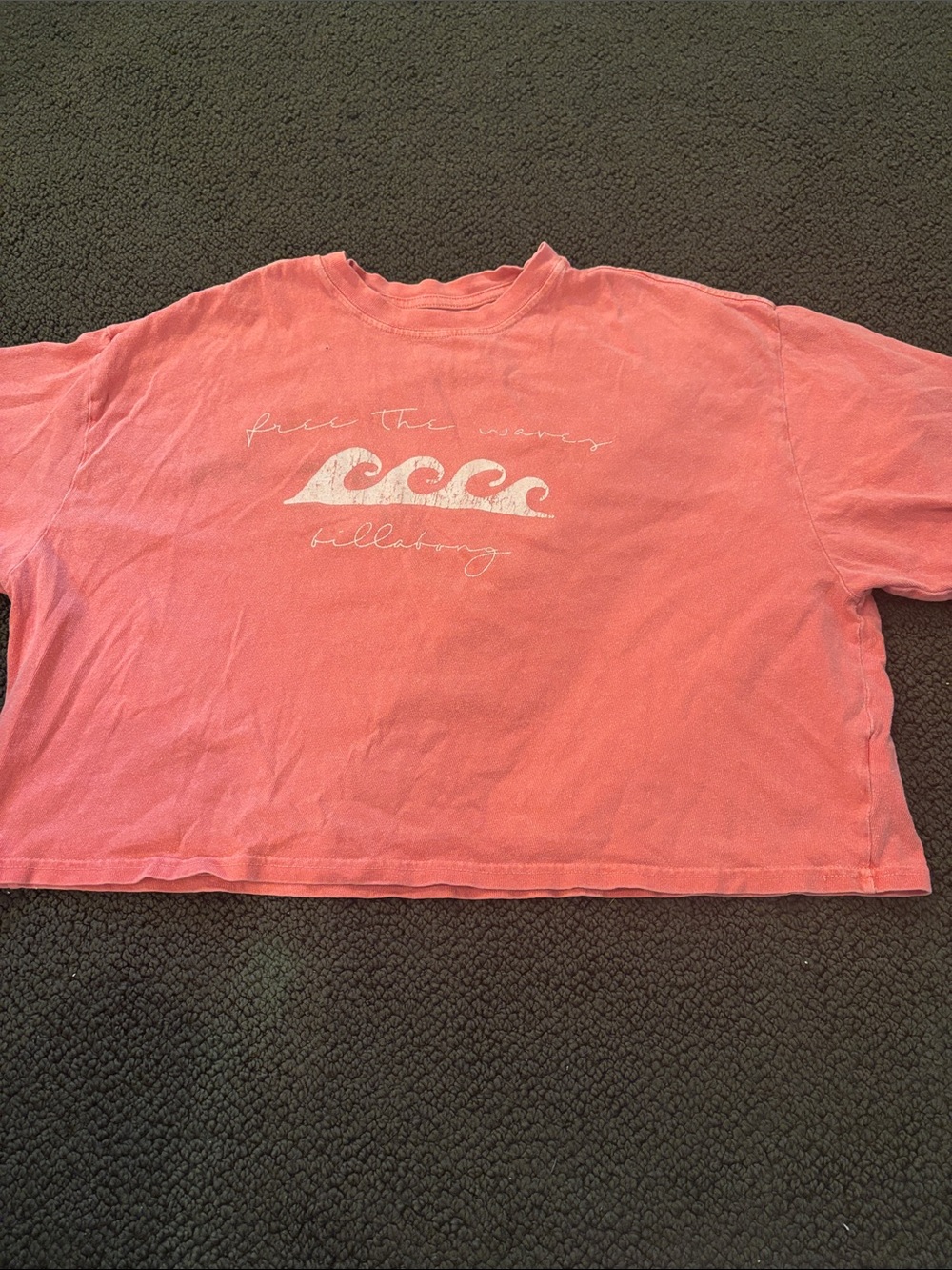 Billabong Coral Pink Wave Crop Tee